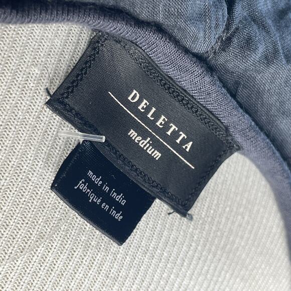 Deletta Anthropologie Women's Crew Neck Lace Grey Top Ruffle Sleeve Size M NWT - Picture 6 of 6